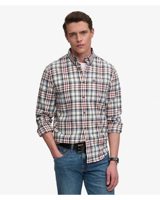 Superdry Gray Long Sleeve Cotton Lumberjack Shirt for men