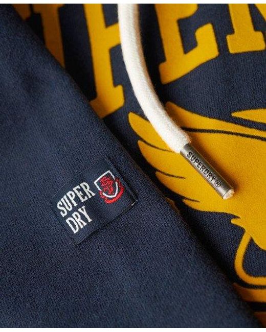 Superdry Blue Track & Field Athletic Graphic Hoodie for men