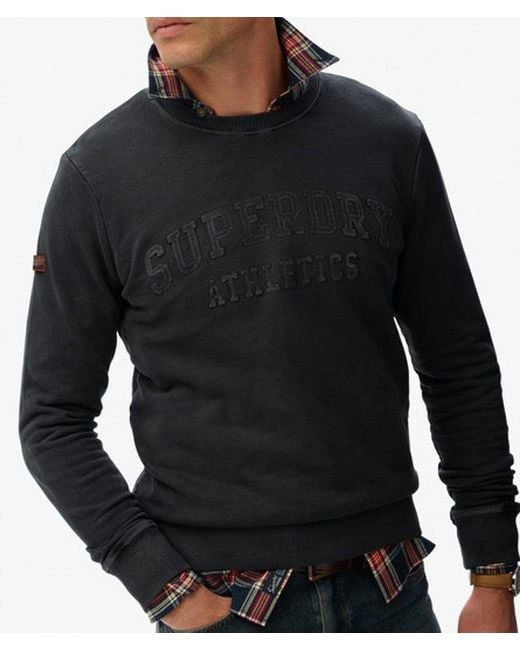 Superdry Black & Co Athletic Embossed Sweatshirt for men