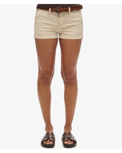 Superdry Natural Slim Fit Logo Patch Chino Hot Shorts