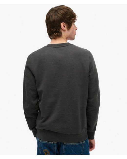Superdry Black & Co Micro Logo Crew Sweatshirt for men