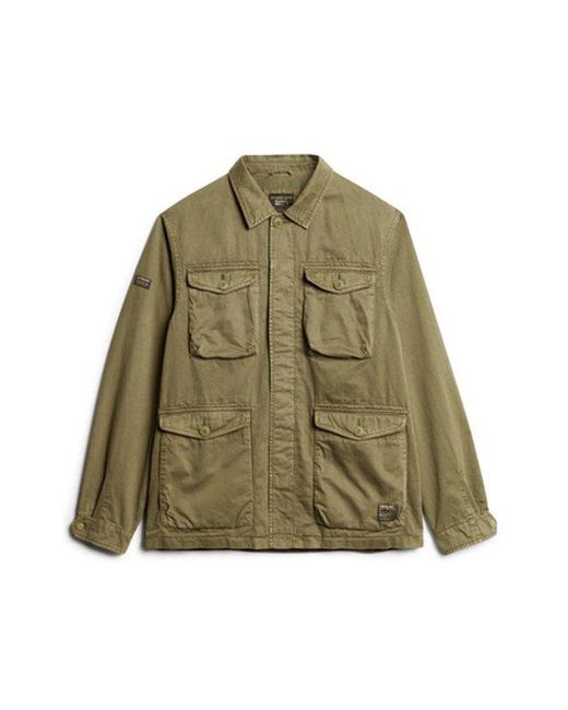 Superdry Green Military M65 Embroidered Lightweight Jacket for men