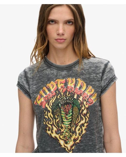 Superdry Blue & Co Biker Rock Graphic T-shirt