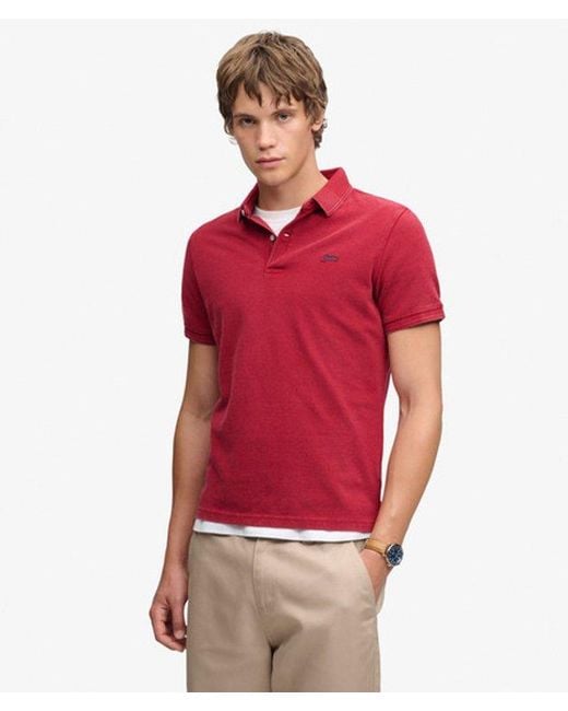 Superdry Red & Co Classic Pique Polo Shirt for men