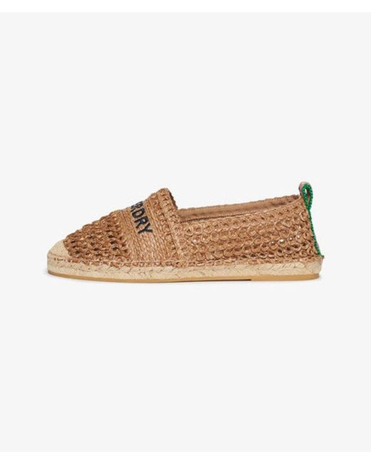 Superdry Natural & Co Raffia Espadrille Embroidered Shoe