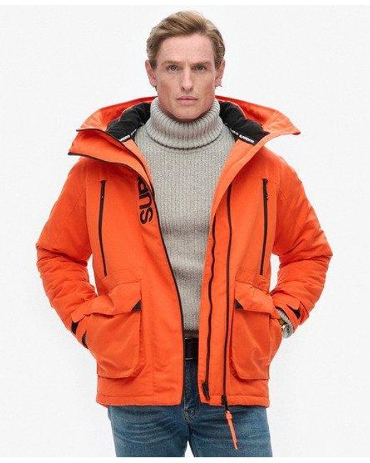 Superdry Orange Hooded Ultimate Embroidered Sd Windbreaker Jacket for men