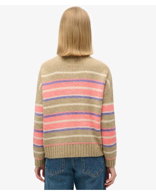 Superdry Blue & Co Ladies Classic Multi Stripe Crew Jumper
