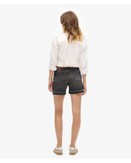 Superdry White & Co Classic Ripped Mid Rise Cut Off Shorts
