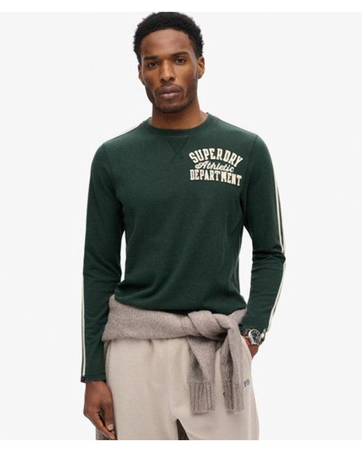 Superdry Green & Co Vintage Athletic Long Sleeve Striped Top for men