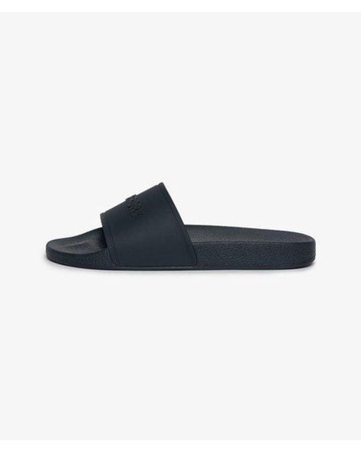 Superdry Blue Premium Graphic Pool Sliders for men