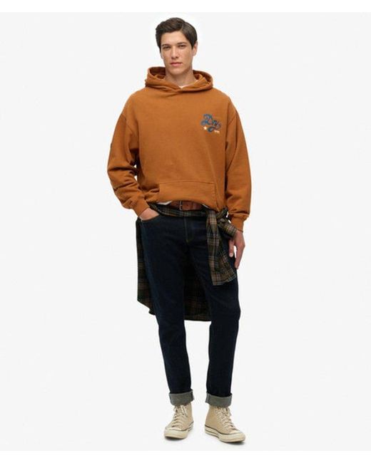 Superdry Brown & Co Tap Room Oversized Hoodie for men