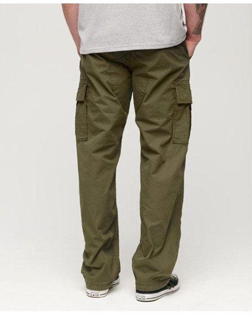 Superdry Green Classic Organic Cotton baggy Cargo Pants for men