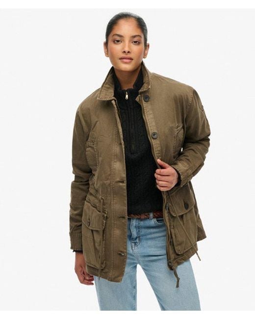 Superdry Green Dropped Waist Jacket
