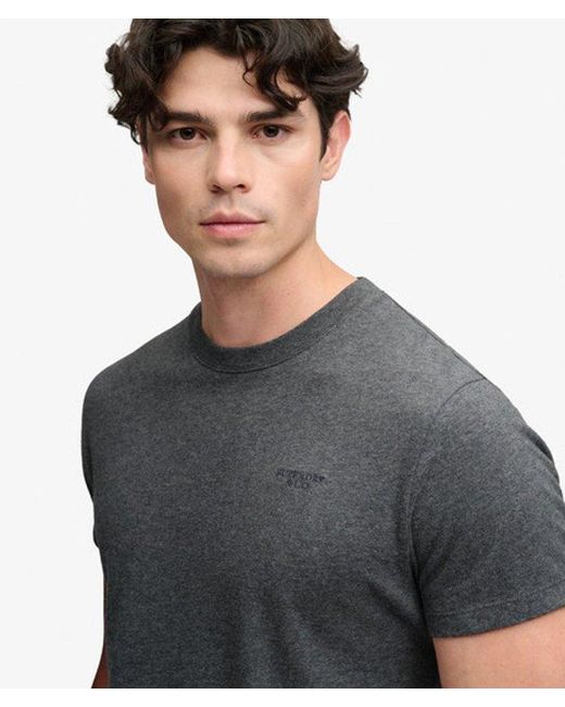 Superdry Gray & Co Essential Stacked Logo Embroidered T-shirt for men