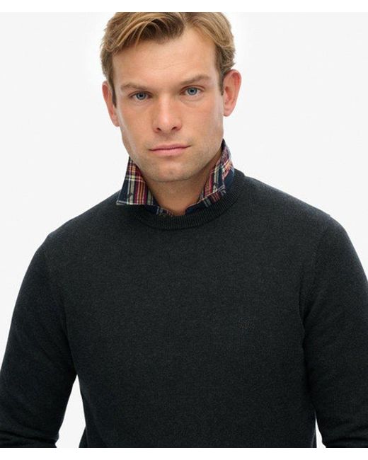 Superdry Black Essentials Cotton Jumper for men