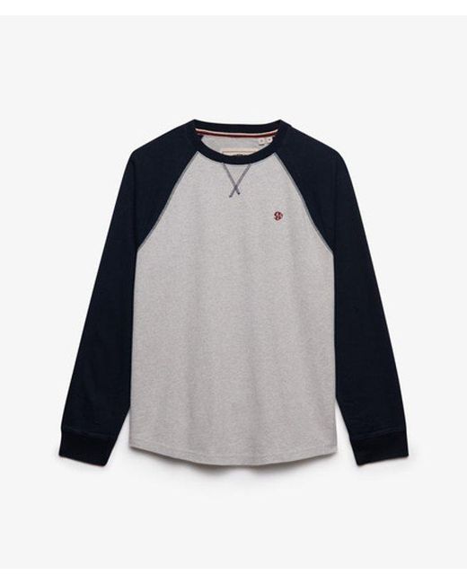 Superdry Gray & Co Vintage Athletic Baseball Top for men