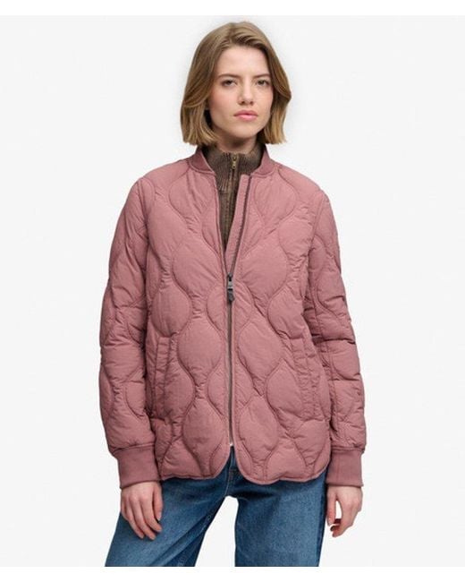 Superdry Red Short Onion Quilt Liner Jacket