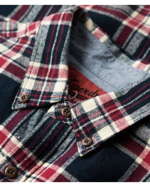 Superdry Gray Classic Organic Cotton Lumberjack Check Shirt for men