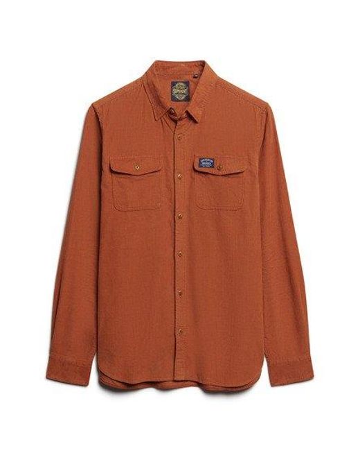 Superdry Brown Classic Trailsman Relaxed Fit Corduroy Shirt for men