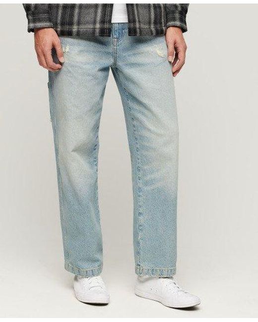 Superdry Blue Cotton Carpenter Jeans for men