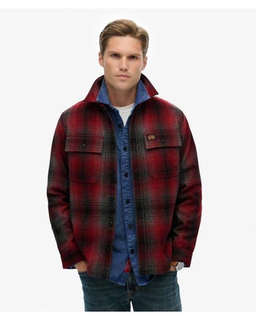 Superdry Red & Co Wool Blend Miller Overshirt for men