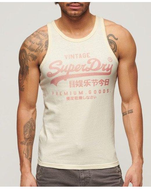 Superdry Natural Classic Vintage Logo Heritage Vest Top for men