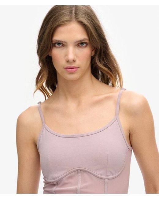Superdry Purple & Co Ladies Sport Tech Corset Top