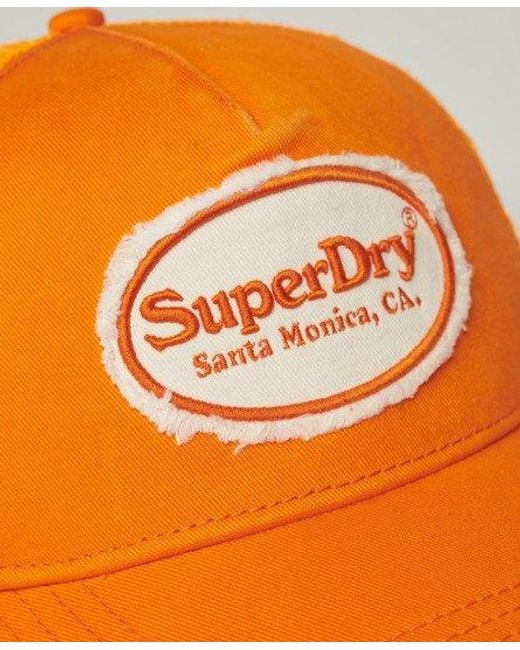 Superdry Orange Fluro Mesh Trucker Cap