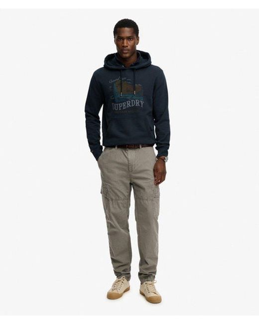 Superdry Blue & Co Outdoors Mountain Relaxed Hoodie for men
