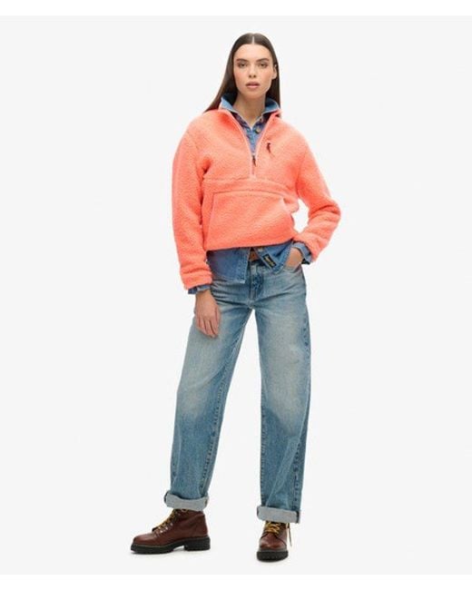 Superdry Orange Outdoor Half Zip Fleece