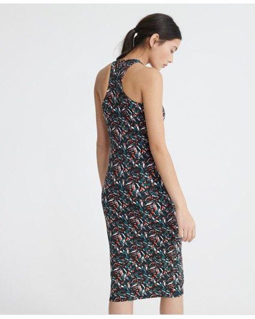 Superdry White Racer Midi Dress Abstract Camo