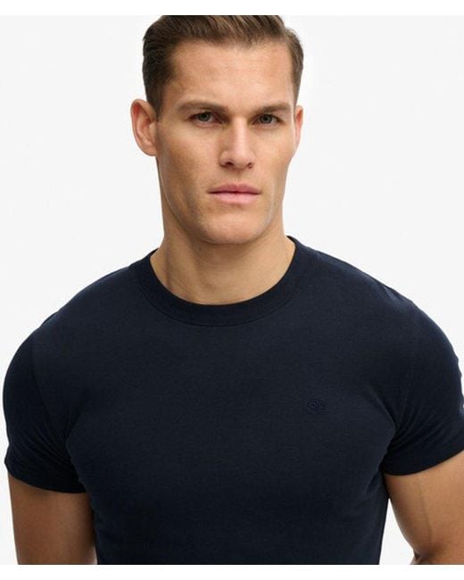 Superdry Blue Sd & Co Logo Embroidered T-shirt for men