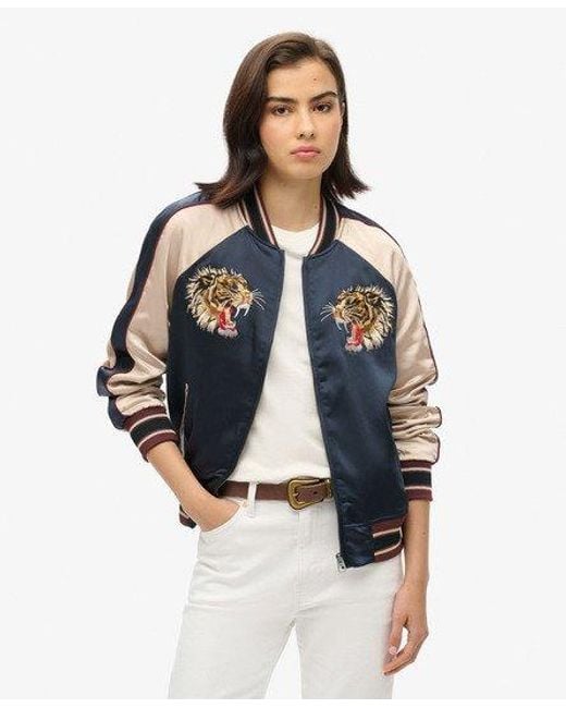 Superdry Blue Vintage Embroidered Sukajan Jacket