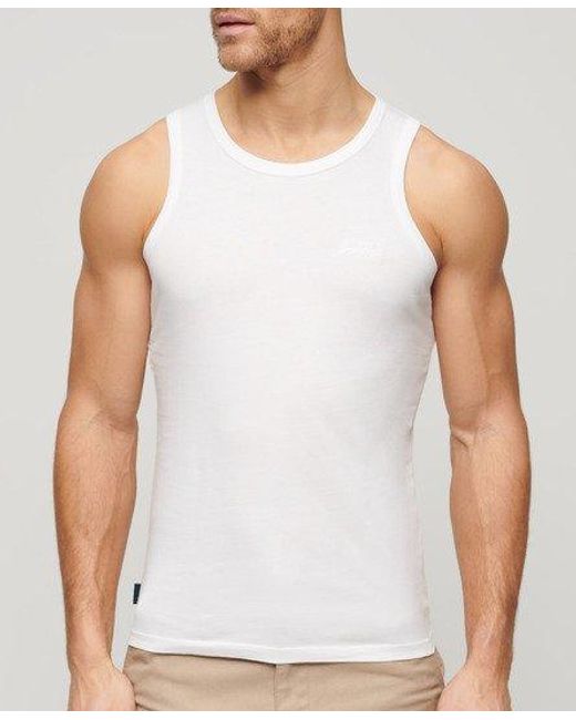 Superdry White Essential Logo Vest Top for men