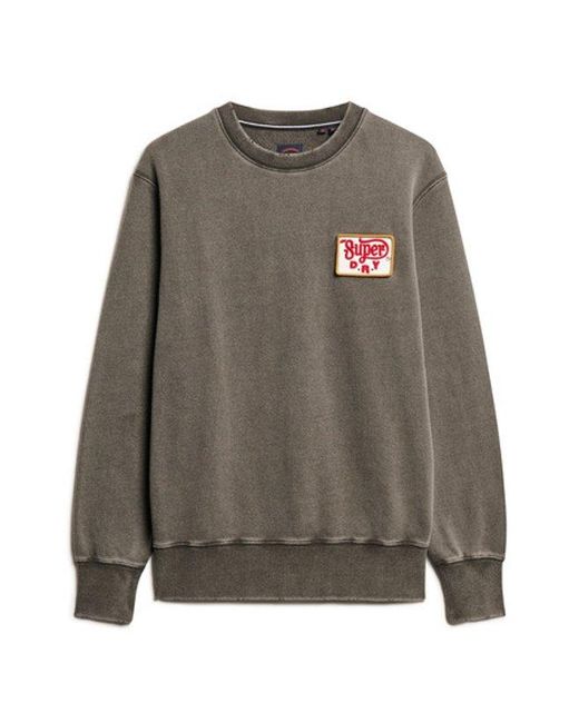 Superdry Gray & Co Mechanic Loose Fit Crew Sweatshirt for men
