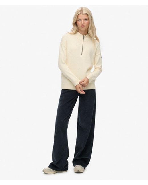 Superdry Natural & Co Slouchy Knitted Half Zip