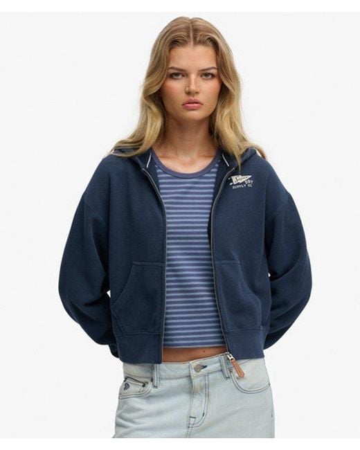 Superdry Blue & Co Heritage Hamptons Zip Hoodie