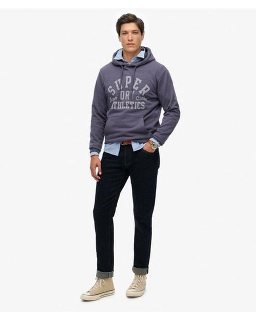 Superdry Blue & Co Athletic Essentials Hoodie for men