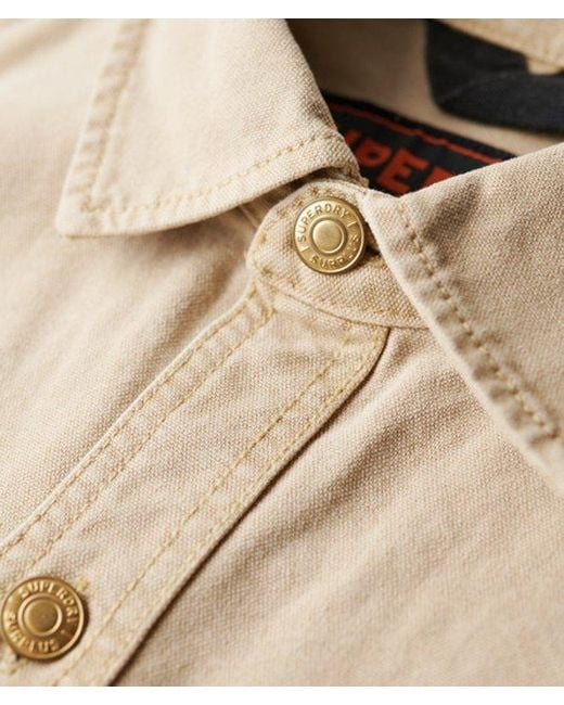 Superdry Natural Cotton Surplus Canvas Overshirt for men