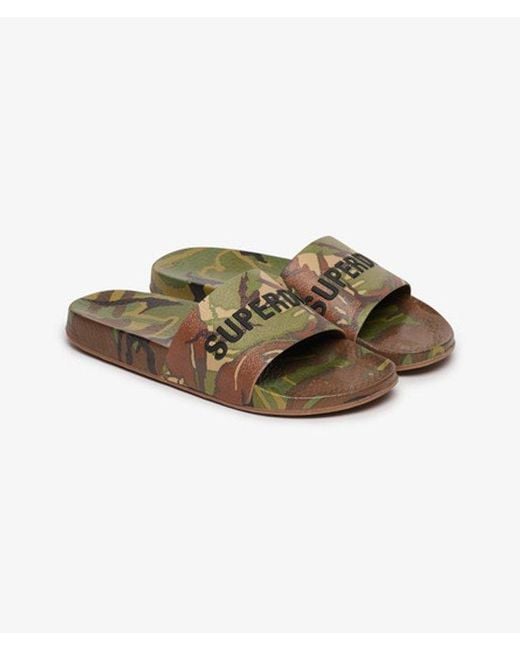 Superdry White & Co Camo Print Pool Sliders for men