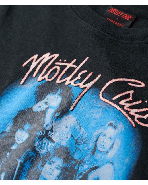 Superdry Blue & Co Motley Crue X & Co Cap Sleeve T-shirt