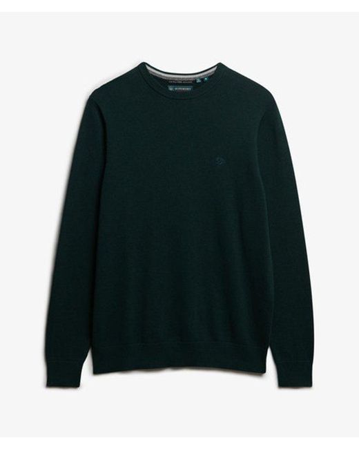 Superdry Blue Essentials Cotton Jumper for men