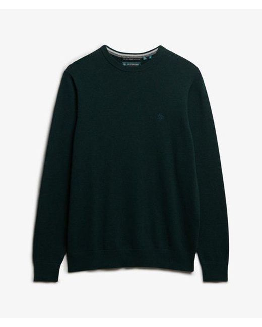 Superdry Blue Essentials Cotton Jumper for men