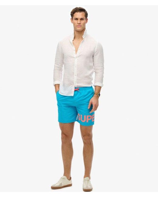 Superdry Blue & Co Graphic 17-inch Swim Shorts for men