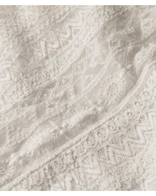 Superdry Natural All Lace Sleeveless Midi Dress