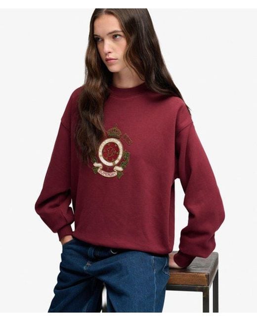 Superdry Red & Co Crest Loose Crew Sweatshirt