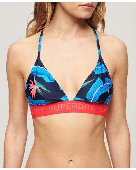 Superdry Blue Logo Triangle Bikini Top