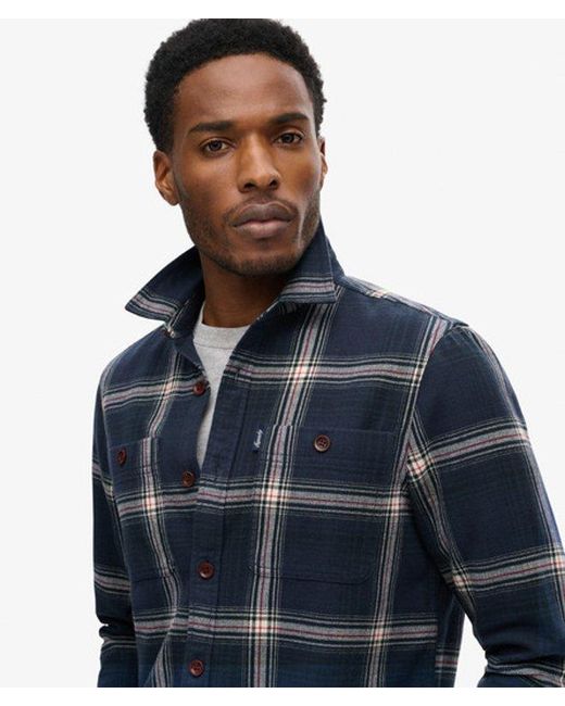 Superdry Blue Vintage Check Overshirt for men