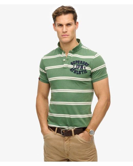 Superdry Green & Co Vintage Athletic Jersey Polo Shirt for men