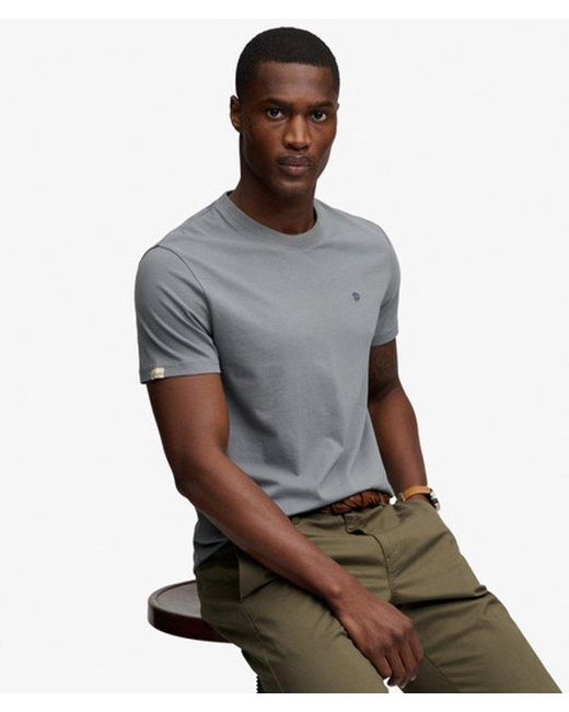 Superdry Gray Sd & Co Logo Embroidered T-Shirt for men